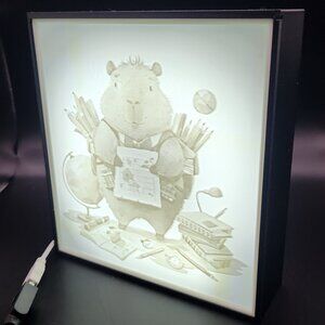 Capybara Lithophane Lightbox with led and usb!